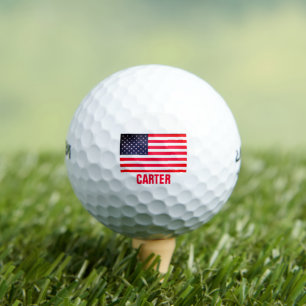 America Flag Patriotic USA Red and Blue Golf Balls