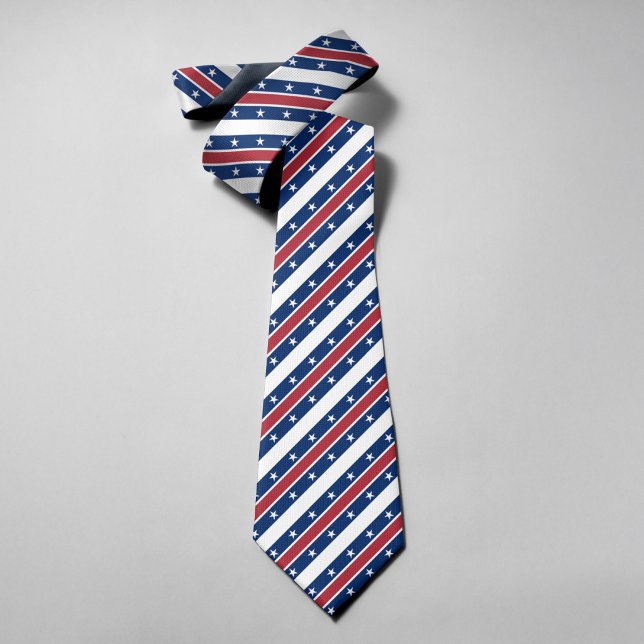 America Flag Pattern Independence Day Usa Jul 4 Tie (Creator Uploaded)