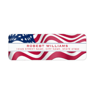 America Flag Return Address Label