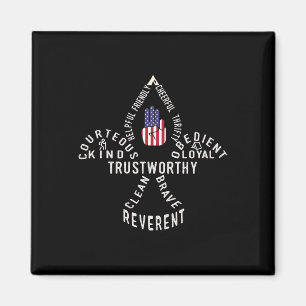 America Flag Scouting Law Magnet