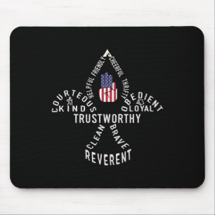 America Flag Scouting Law  Mouse Pad