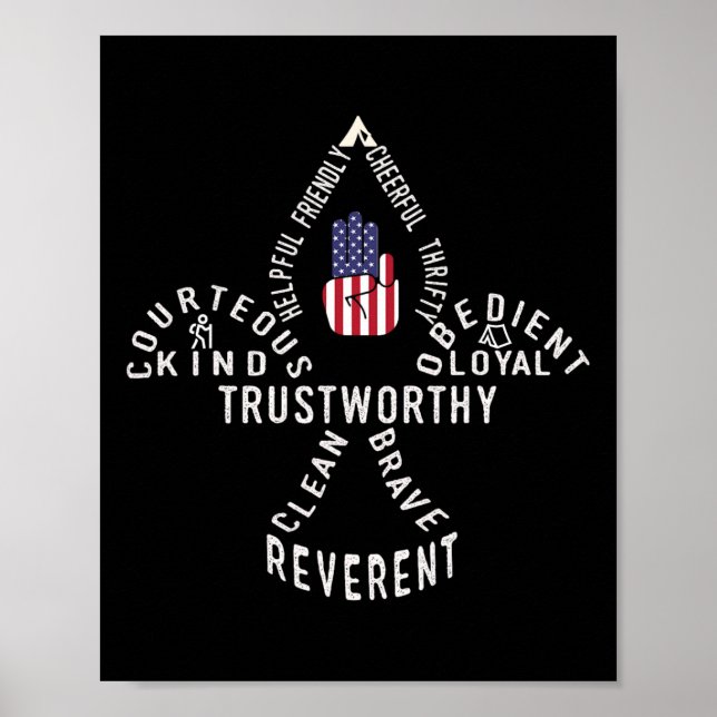 America Flag Scouting Law  Poster (Front)