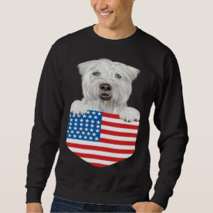 America Flag Soft Coated Wheaten Terrier Dog In Po Sweatshirt