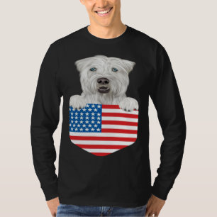America Flag Soft Coated Wheaten Terrier Dog In Po T-Shirt