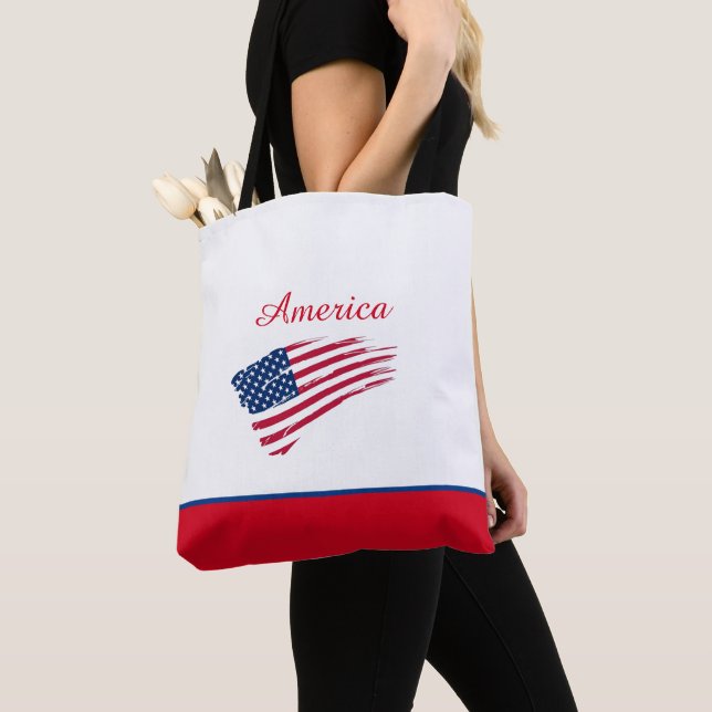 America Flag Tote Bag (Close Up)