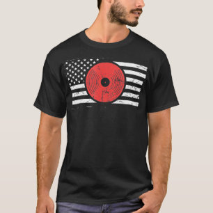America Flag Vinyl Record DJ Turntable T-Shirt