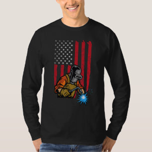 America Flag Welder Men   Welding Weld Welder T-Shirt