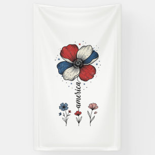 America Floral Patriotic Vintage Vector Design_1 Banner