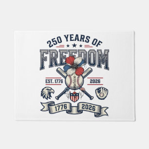 America Floral Patriotic Vintage Vector Design_1 Doormat
