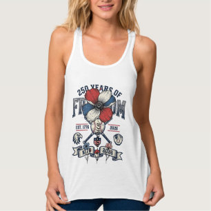 America Floral Patriotic Vintage Vector Design_1 Singlet