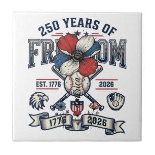 America Floral Patriotic Vintage Vector Design_1 Tile