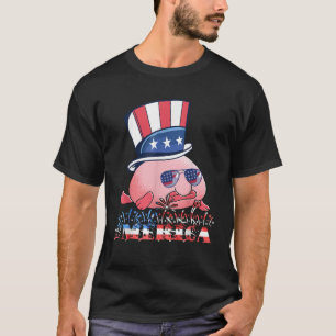 America Funny Blobfish American Flag Ugly Grumpy G T-Shirt
