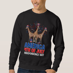 America Giraffes American Flag Indepedence Day 4th Sweatshirt