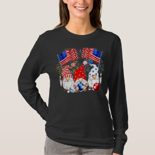 America Gnomes Bowling Fireworks American Flag 4th T-Shirt