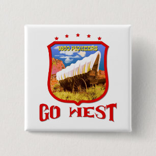 America Go West 15 Cm Square Badge