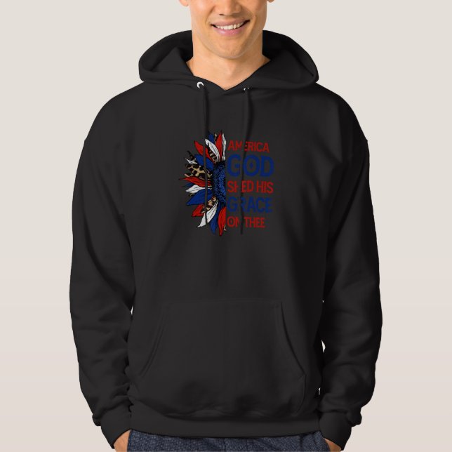 America God Shed His Grace on Thee 4th of JulyWome Hoodie (Front)