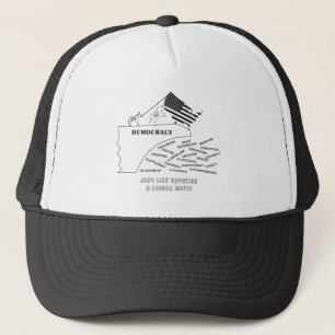 America Going Off The Cliff In Black Trucker Hat