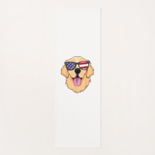 America Golden Retriever 4th of July  for Men Boys Yoga Mat
