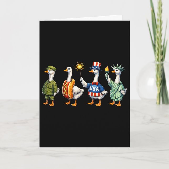 America Goose Squad Happy Fourth 4th Of July Ameri Card (Front)