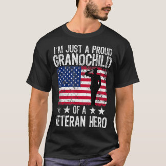 America Grandchild American Flag Thanks Patriotic  T-Shirt