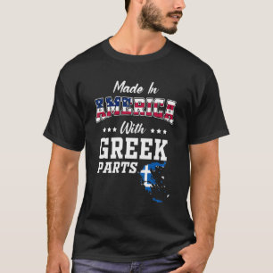 America Greek Parts Greece Map USA Flag Ancestry T-Shirt