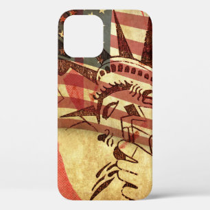 America, grunge background iPhone 12 case