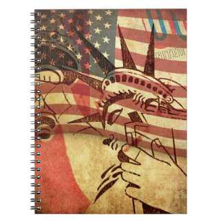 America, grunge background notebook