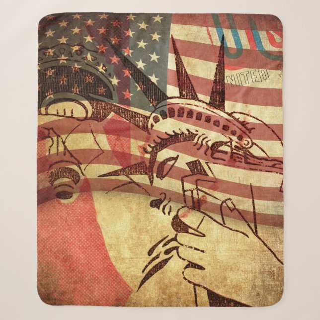 America, grunge background sherpa blanket (Front)