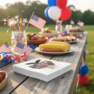 America grunge flag and eagle napkin