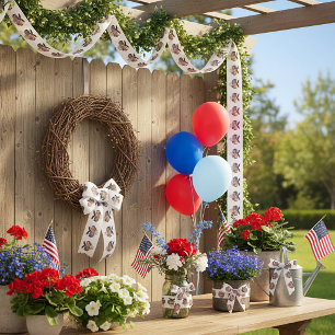 America grunge flag and eagle satin ribbon