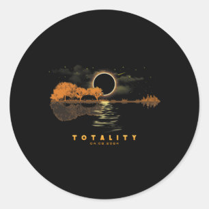 America Guitar Totality 04 08 24 Total Solar Eclip Classic Round Sticker