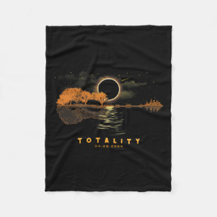 America Guitar Totality 04 08 24 Total Solar Eclip Fleece Blanket