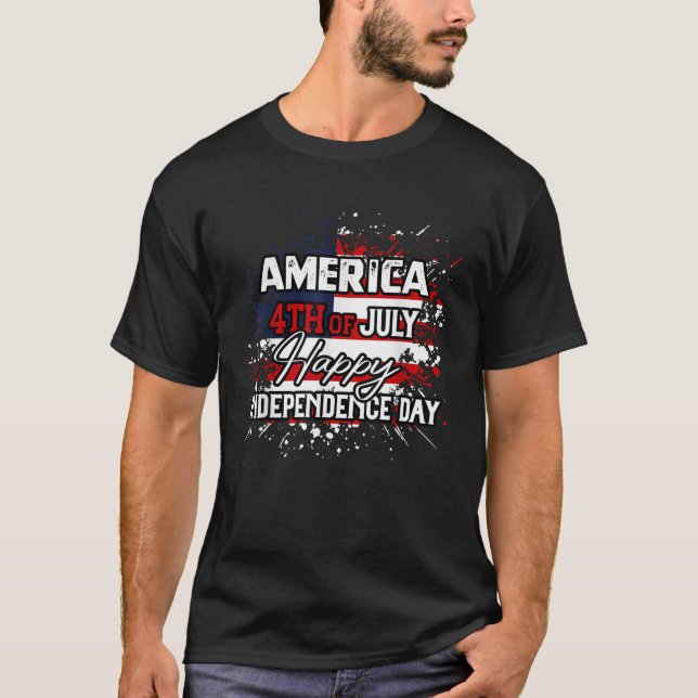 America Happy 4th of July Independence day Men wom T-Shirt (Front)