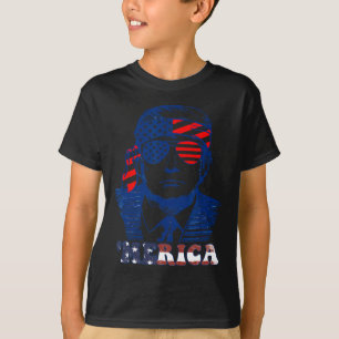 America Happy 4th Of July Trump American Flag T-Shirt
