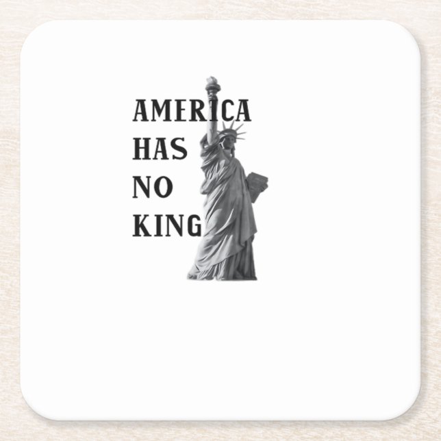 America Has No King Classic Square Paper Coaster (Front)