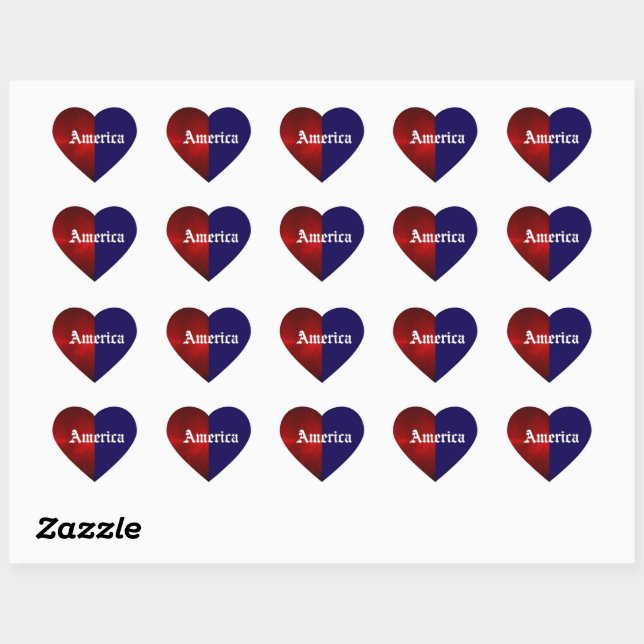 AMERICA HEART STICKERS (Sheet)