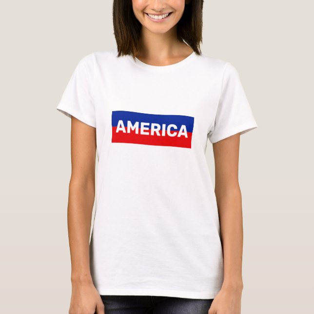 America in Blue & Red Stripes T-Shirt (Front)