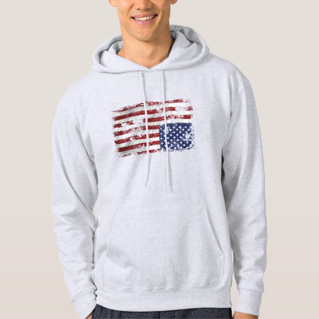 America In Distress - Upside Down Flag Hoodie (Front)