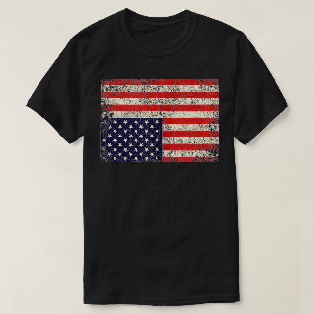 America in Distress Upside Down Flag  T-Shirt (Design Front)