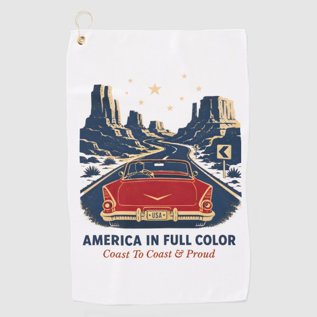 America In Full Colour Golf Towel (Front)