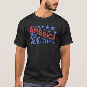 America Independence Day Flag Star Beautiful T-Shirt