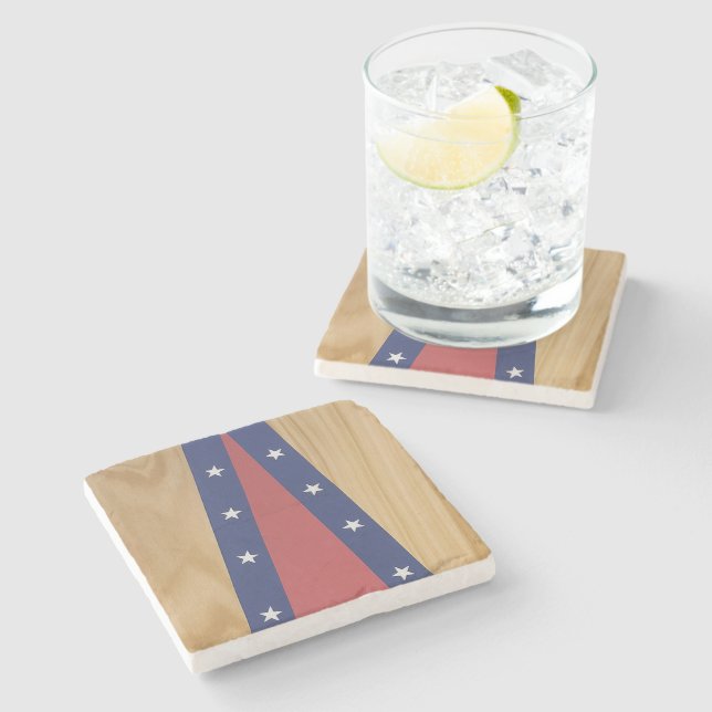 America-Inspired Art | Flags, Jerseys & 4th of Jul Stone Coaster (Side)