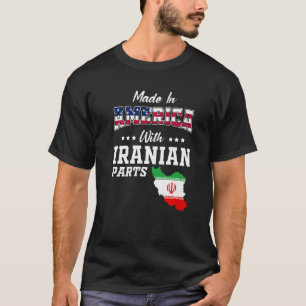 America Iranian Parts Iran Map Usa Flag Ancestry   T-Shirt