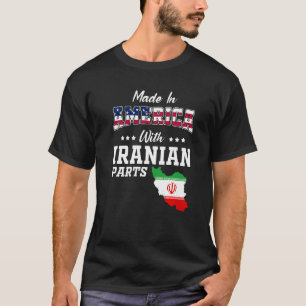 America Iranian Parts Iran Map USA Flag Ancestry T-Shirt