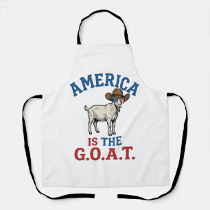 America Is The G.O.A.T Patriotic Goat Cowboy Shirt Apron