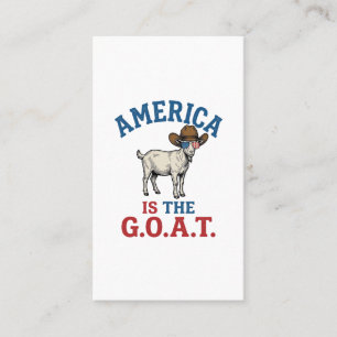 America Is The G.O.A.T Patriotic Goat Cowboy Shirt Business Card