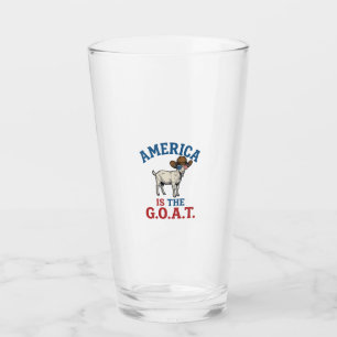 America Is The G.O.A.T Patriotic Goat Cowboy Shirt Glass