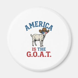 America Is The G.O.A.T Patriotic Goat Cowboy Shirt Magnet