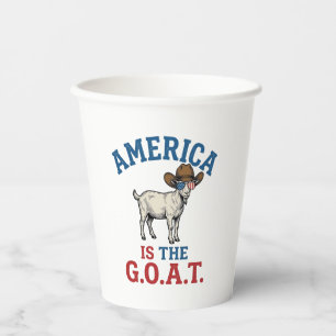 America Is The G.O.A.T Patriotic Goat Cowboy Shirt Paper Cups