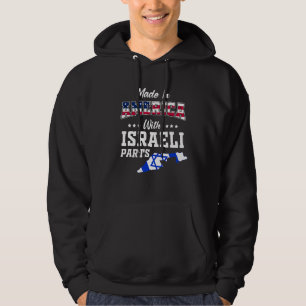 America Israeli Parts Israel Map Usa Flag Ancestry Hoodie